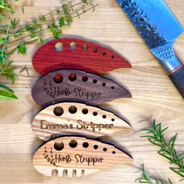 The Savvy Spade - Wholesale Kitchen Tool/Gadget - Custom Logo Herb Stripper – Branded Hardwood Kitchen Tool 1