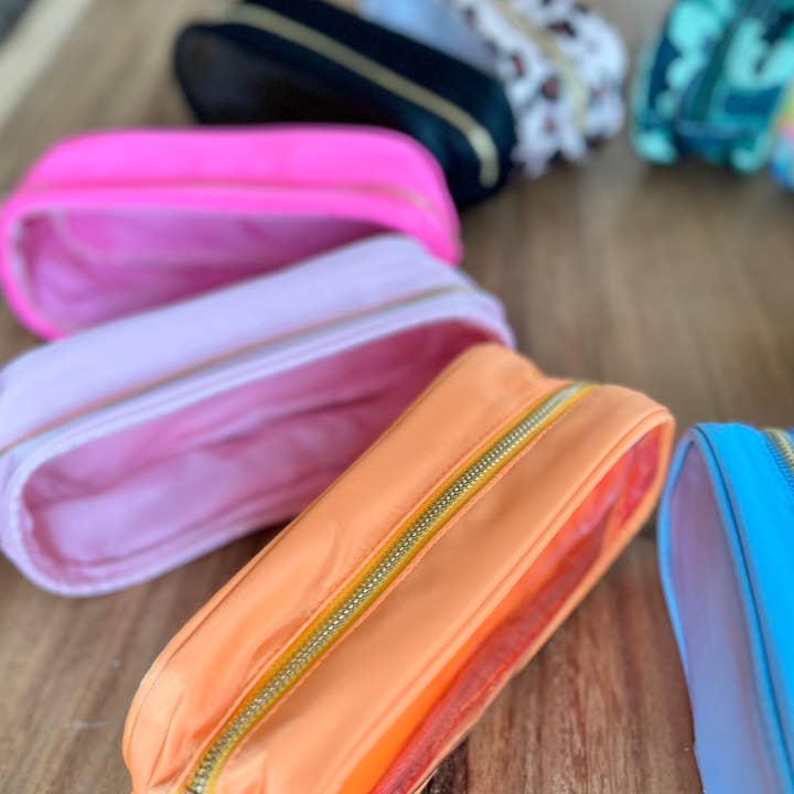Palmy Pineapple - Wholesale Pencil Case/Pouch - Clear Front Nylon Pencil Case | Makeup Case | Travel Case