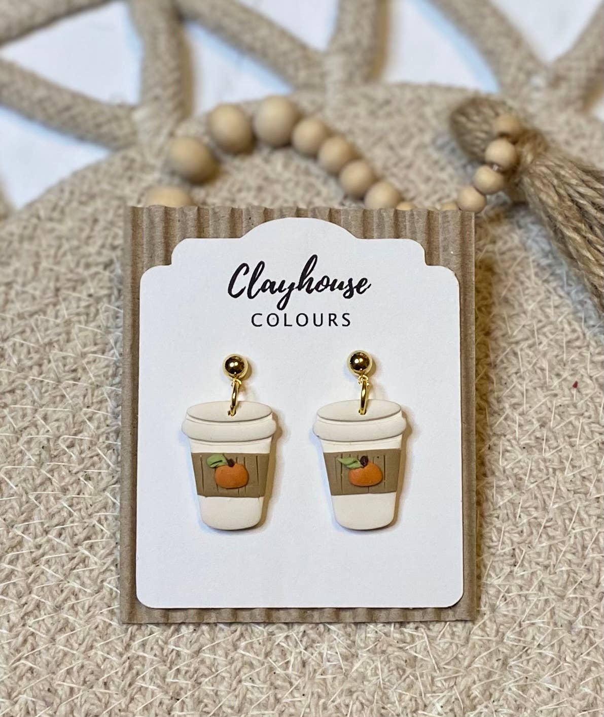 Clayhouse Colours - Vente Boucles d'oreilles pendantes - Les amateurs de café1