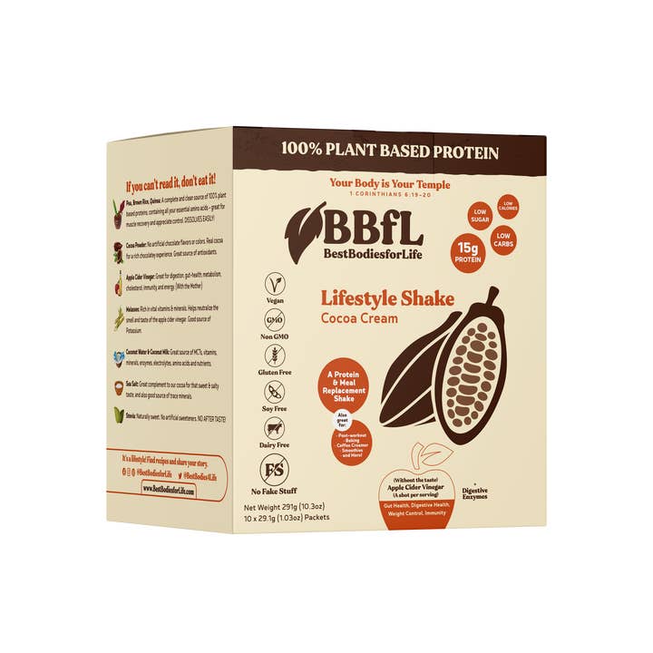BestBodiesforLife Corp. – wholesale Protein-/superfoodpulver – 100% växtbaserad kakao grädde Shake
