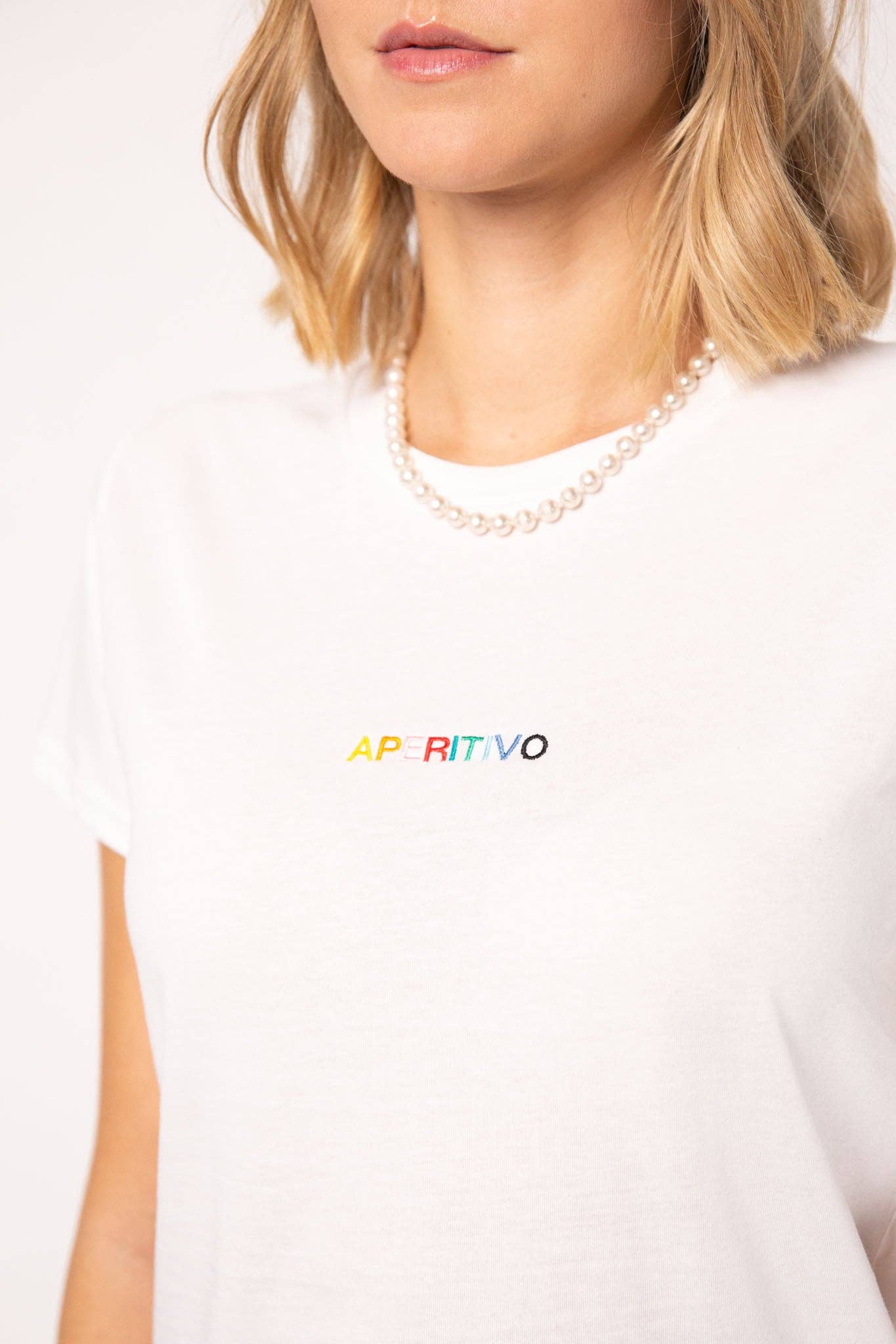 Fashion Drinks - Wholesale T-Shirt - Women's - Aperitivo | Embroidered women's organic cotton t-shirt2