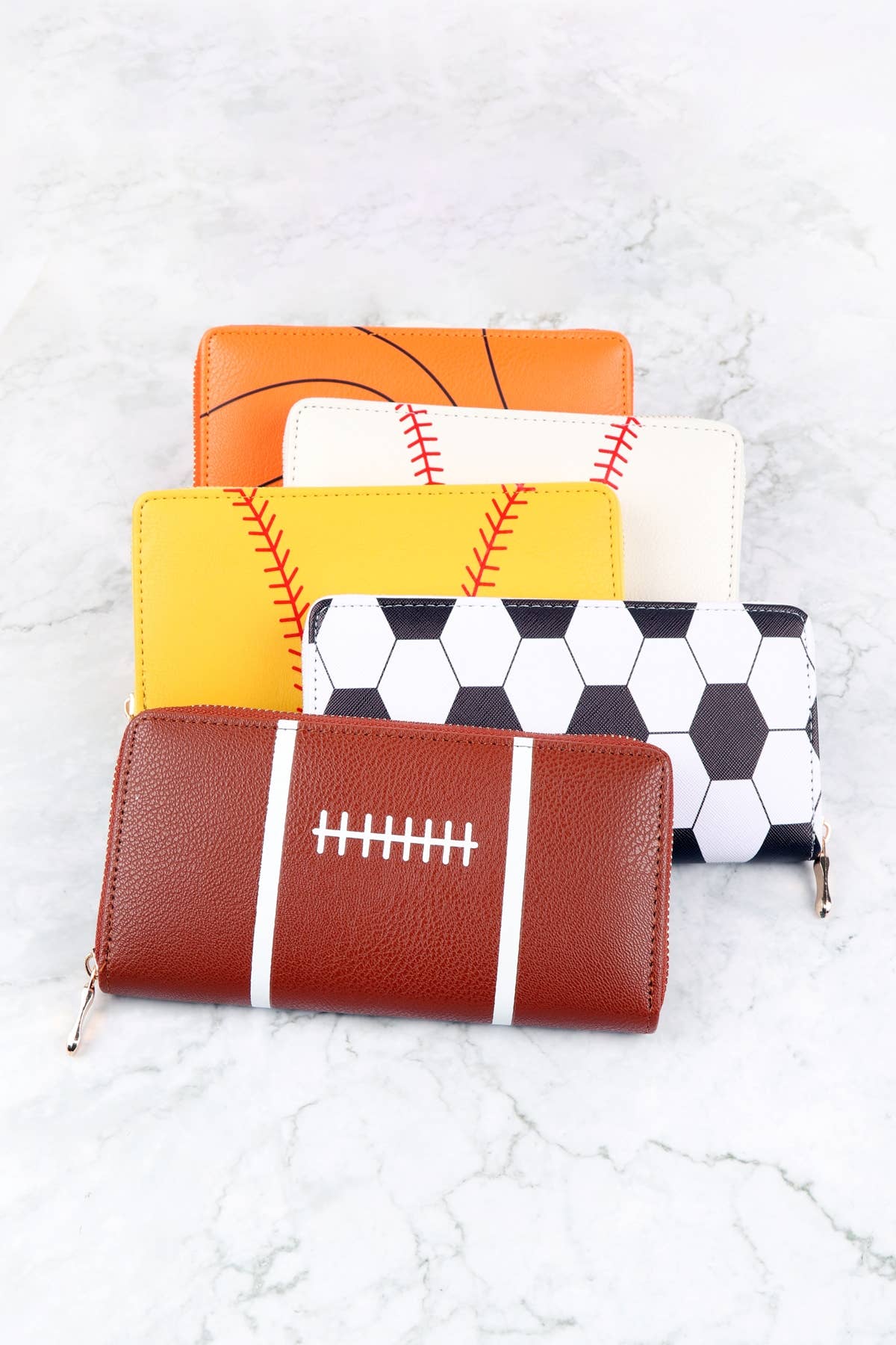 MYS Wholesale Inc - Wholesale Wallet - Women's - Baseball Print Zipper Leather Wallet4