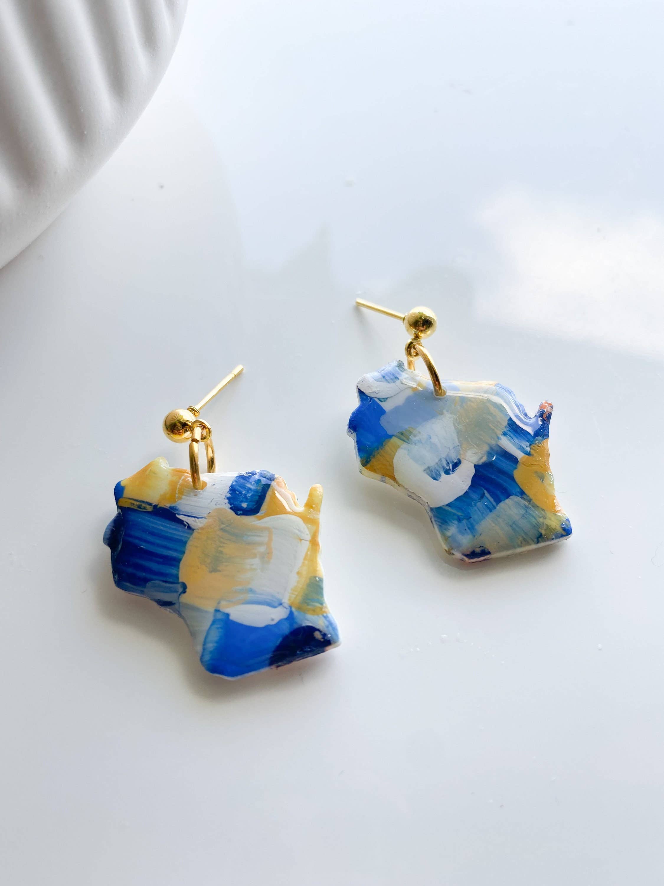 Design With Purpose - Wholesale Dangle Earrings - Hand Painted Milwaukee Brewers Earrings0