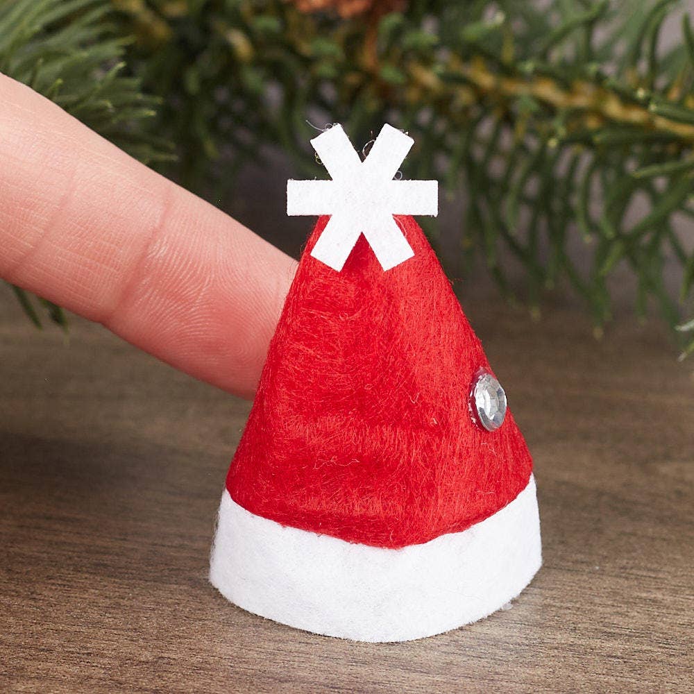 Factory Direct Craft – Engroshandel Julepynt – Miniature rød og hvid filtnissehue - Vælg stil3