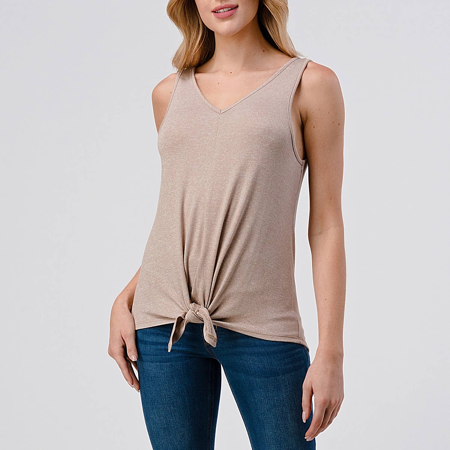 Heimious - Vente Débardeur – femme - Débardeur en tricot à encolure en V et coupe décontractée, T5860