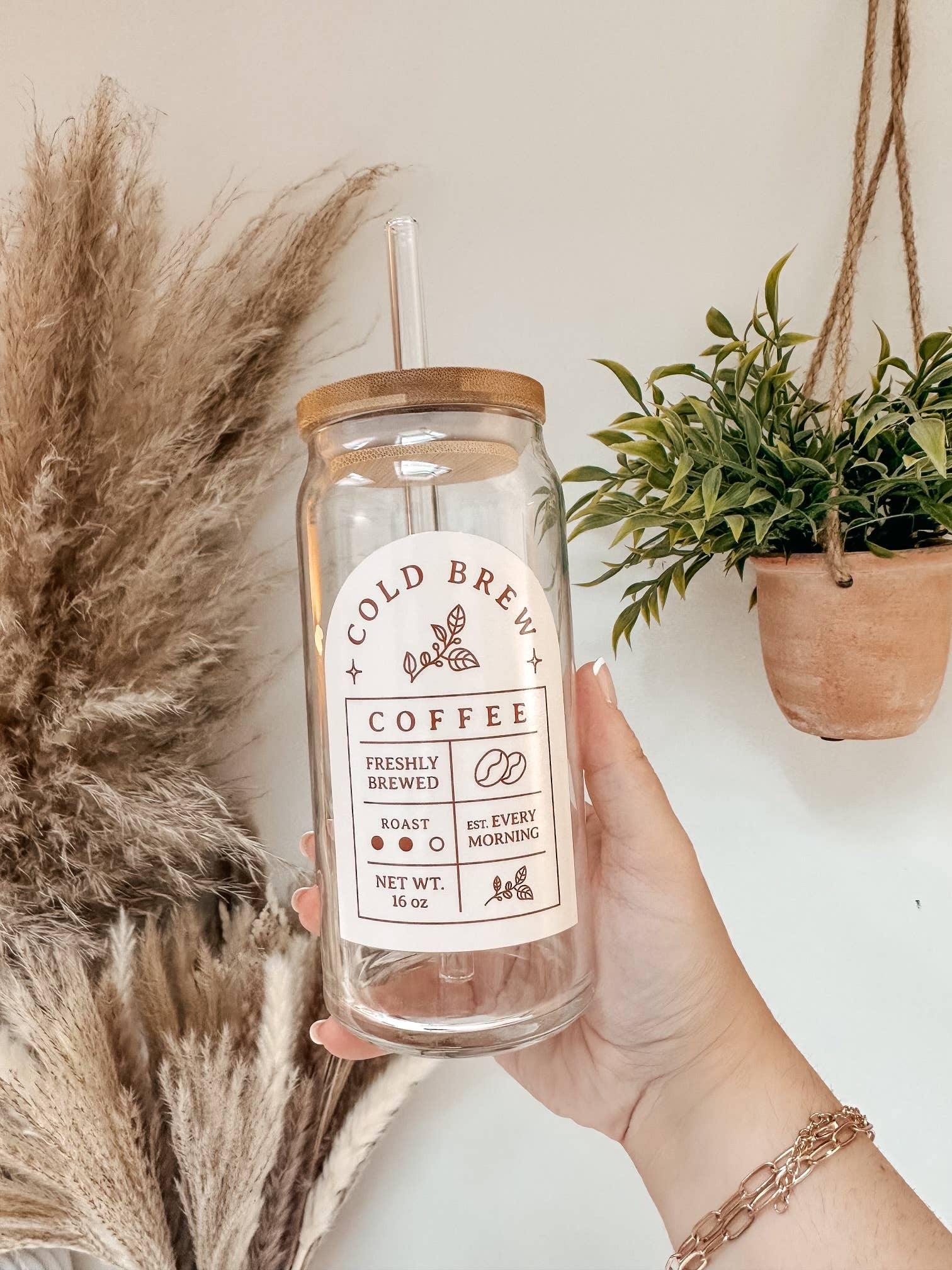 Powered By Daisies - Venta al por mayor Vaso/copa - Vaso de vidrio para café cold brew4