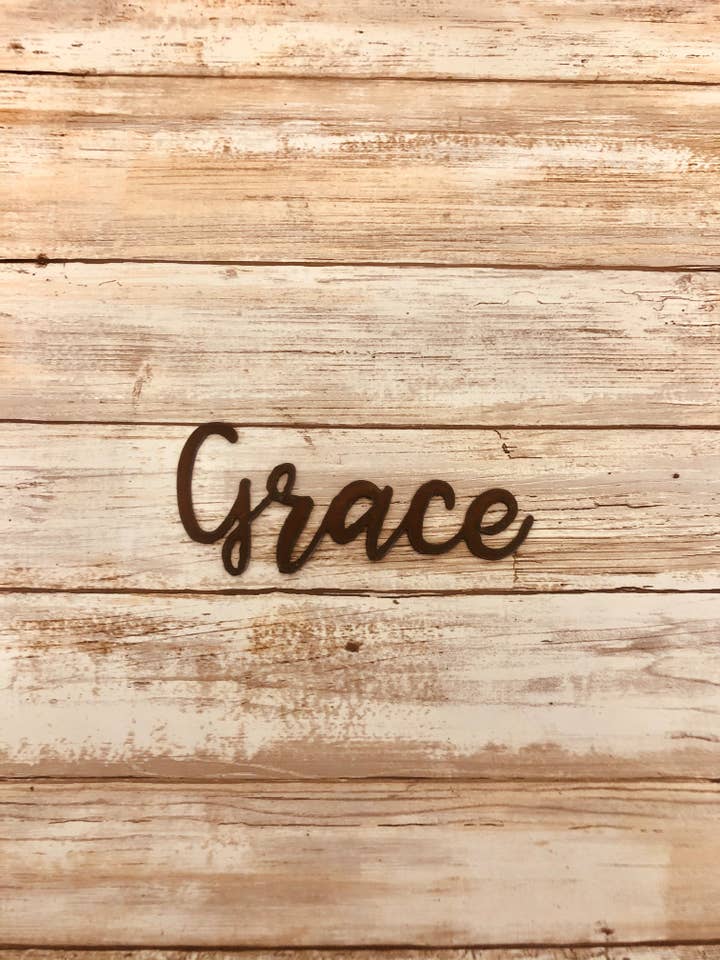 Grace Cursive Word Imán para venta al por mayor de Universal Ironworks USA