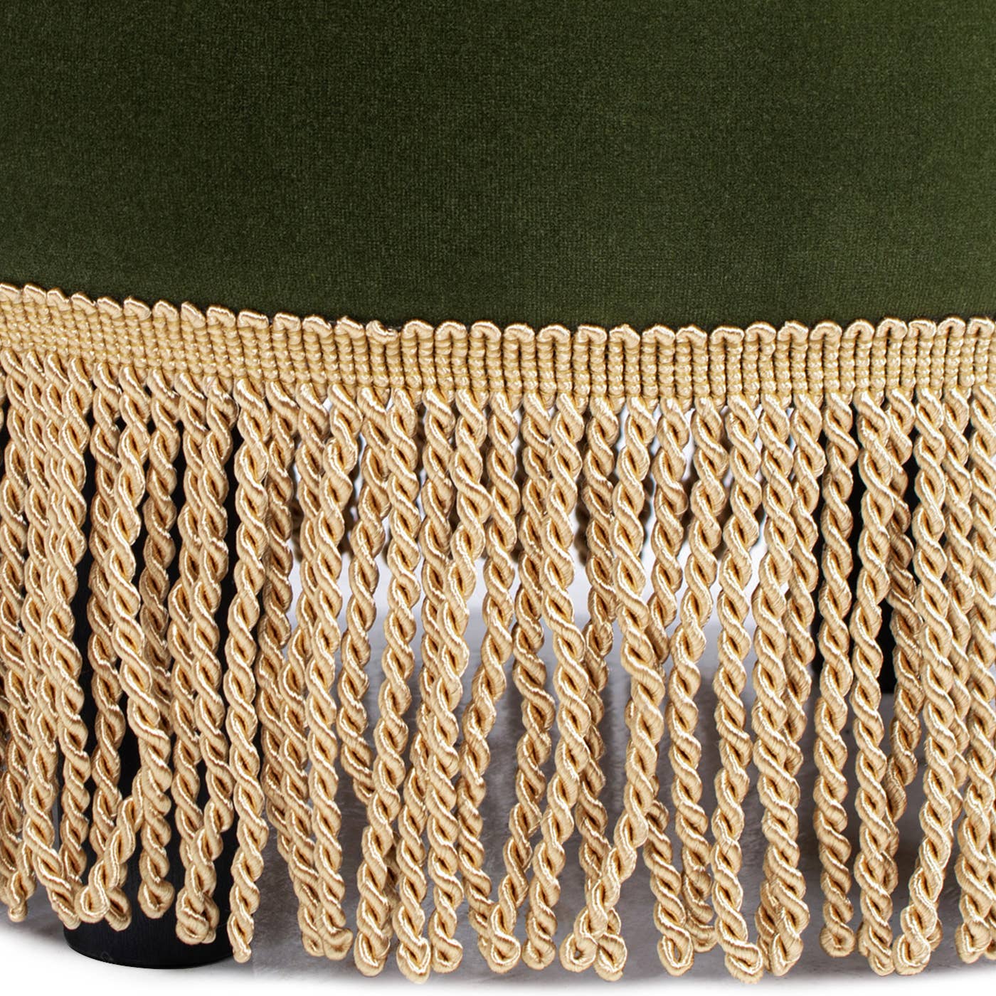 Jennifer Taylor Home - Wholesale Ottoman - Edward 17.5" Round Upholstered Ottoman with Fringe Velvet4