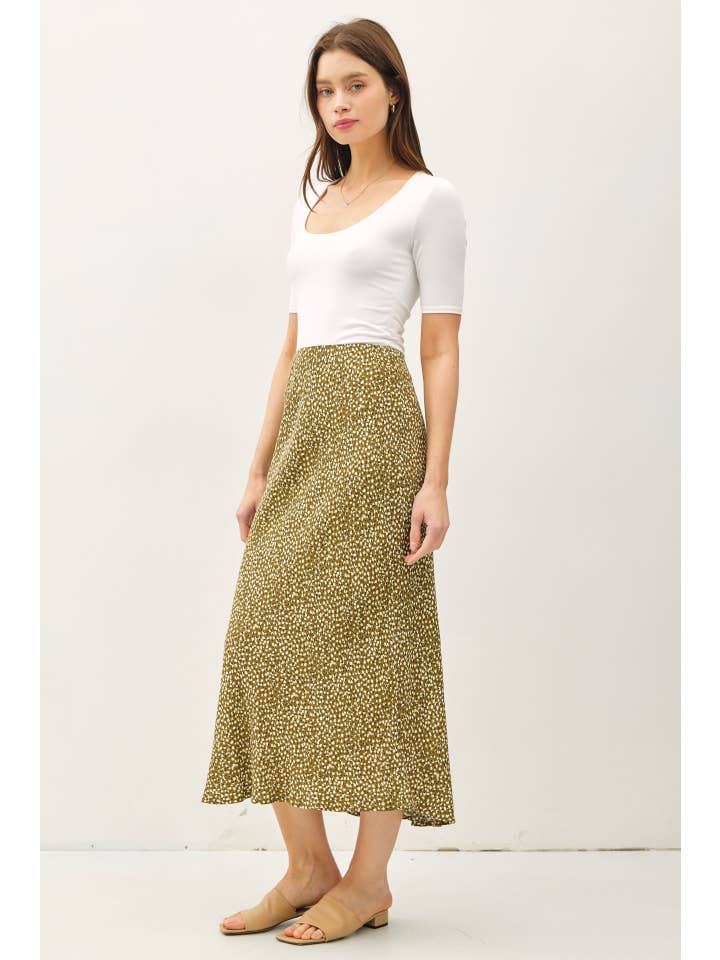 Be Cool - Wholesale Skirt - Women's - FLORAL PRINTED MIDI SKIRT