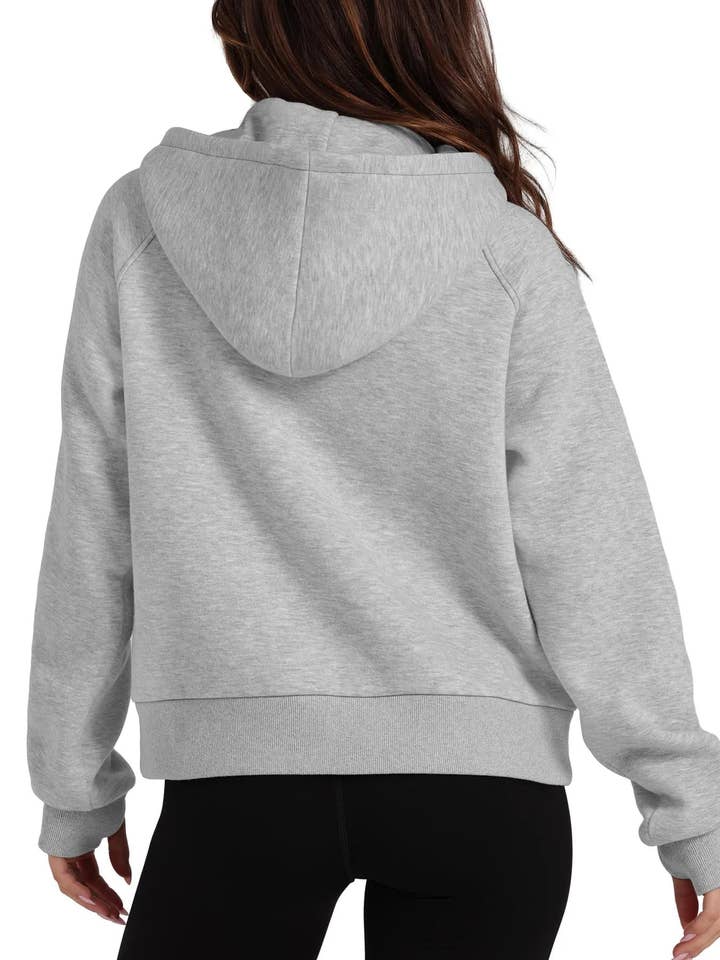 React Activewear - Wholesale Hoodie – Women's - Half-Zip Hoodie with Kangaroo Pocket3