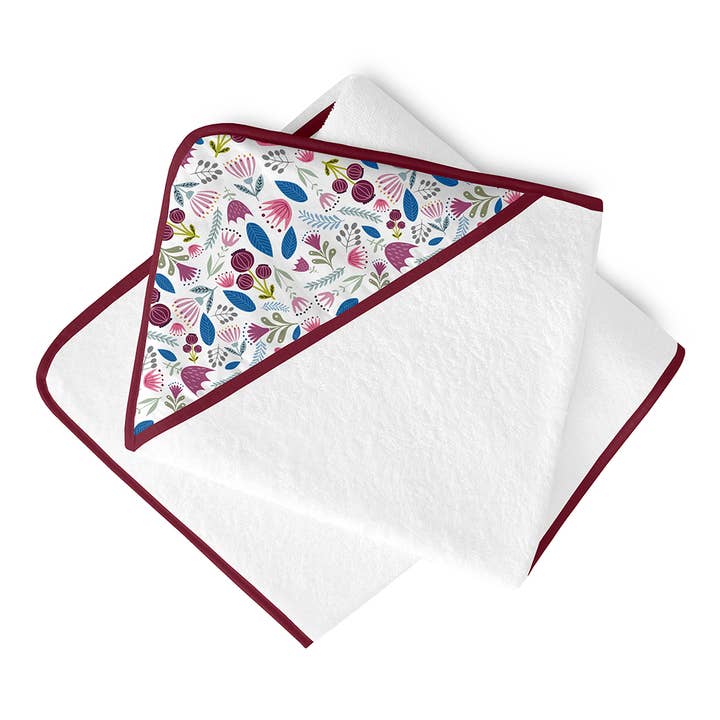 Cape de bain 100x100 Sweet Dreams fleurs grenat pour la vente par S&P NEWBORN, S.L.(Naf Naf )