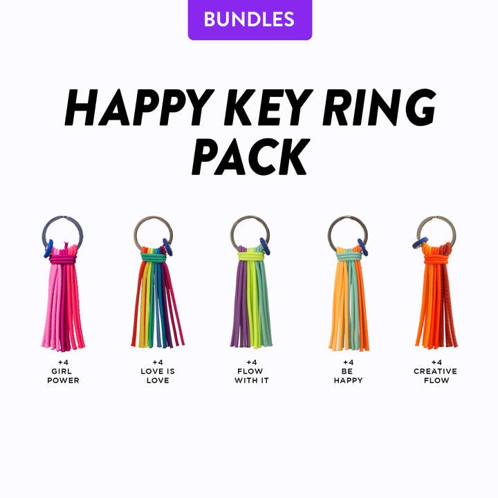 HAPPY KEYRING/KEYCHAIN Pack (20 per la vendita all'ingrosso da parte di COLORS For GOOD