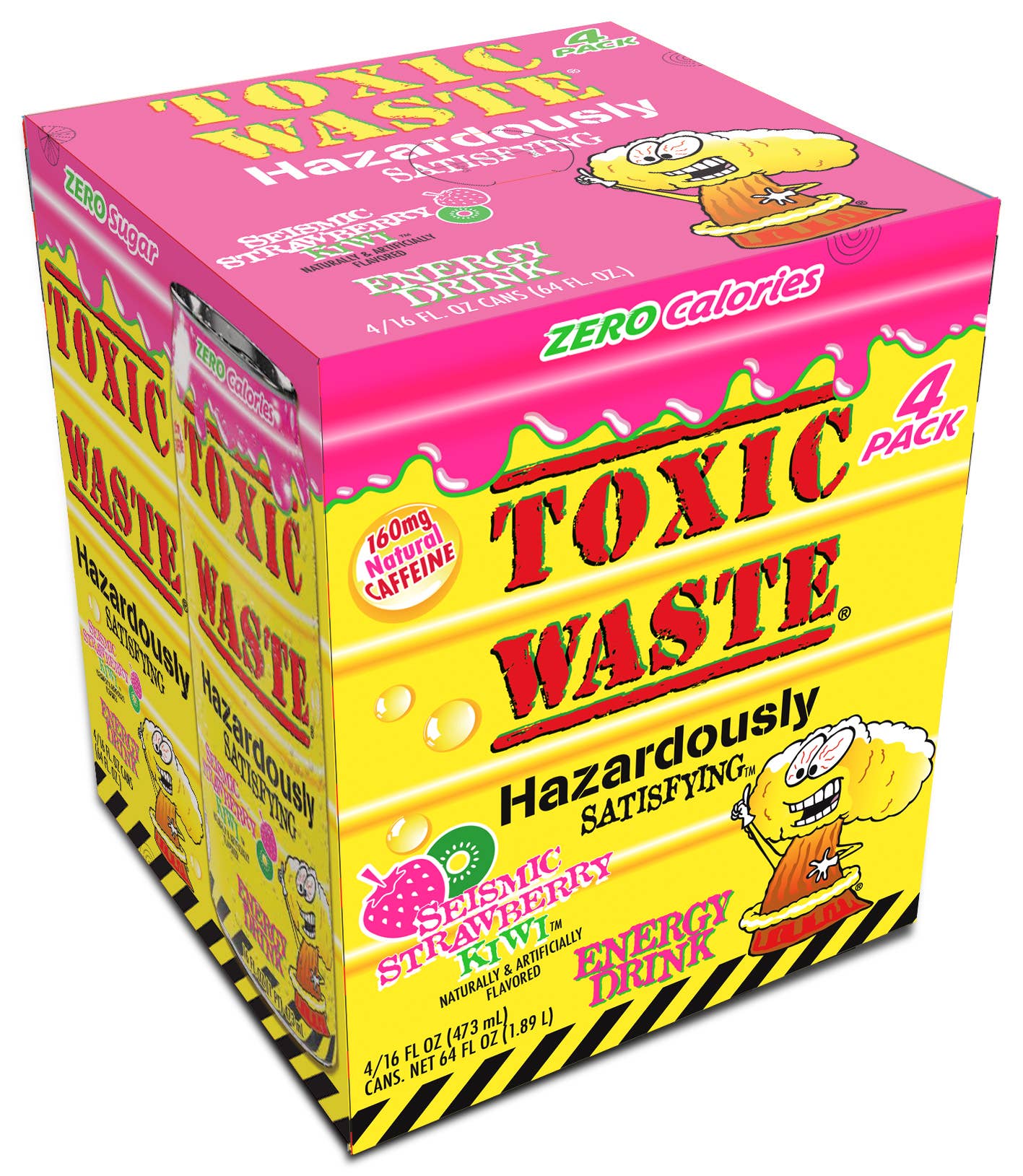 Grandpa Joe's Candy Shop - Wholesale Sports/Energy Drink - SALE Toxic Waste Energy Drinks Strawberry Kiwi 16oz Cans 4ct
