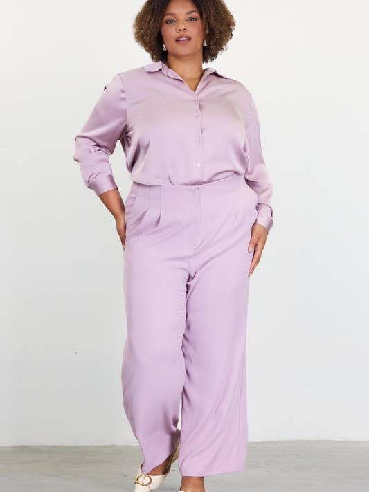 Plus Size Recycled Poly Wide Leg Pants
for wholesale by SKIES ARE BLUE