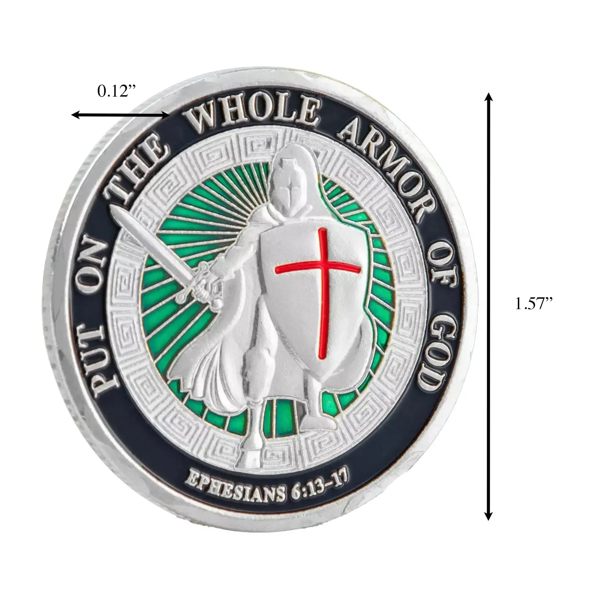 Blinkee.com, LLC - Wholesale Keepsake Coin/Token - Put on the Whole Armor of God Christian Silver Plated Coin3