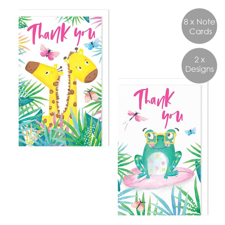 Thank You Giraffe & Frog for wholesale by Abacus Cards and Clare Maddicott Publications