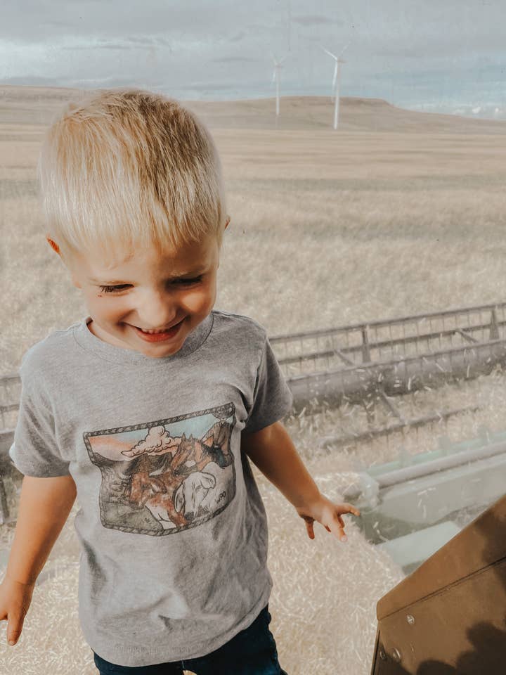 Little Cowboys T-shirt Lysegrå for engroshandel hos Wild Prairie Outpost