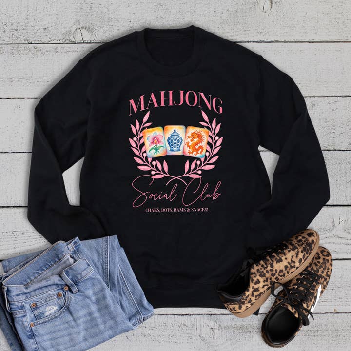 Mahjong Social Club Sweatshirt for wholesale by Rebel Rose