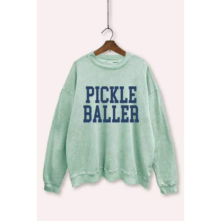 SWEATSHIRT GRAPHIQUE MINÉRAL LAVÉ PICKLE BALLER pour la vente par VINTAGE POINT USA
