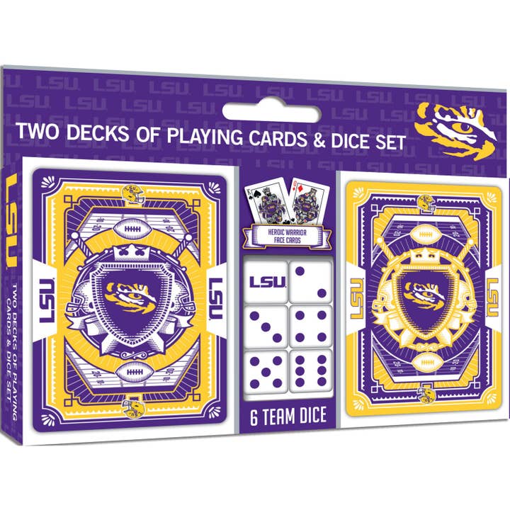 LSU Tigers - 2-Pack Playing Cards & Dice Set for wholesale by Masterpieces Puzzles