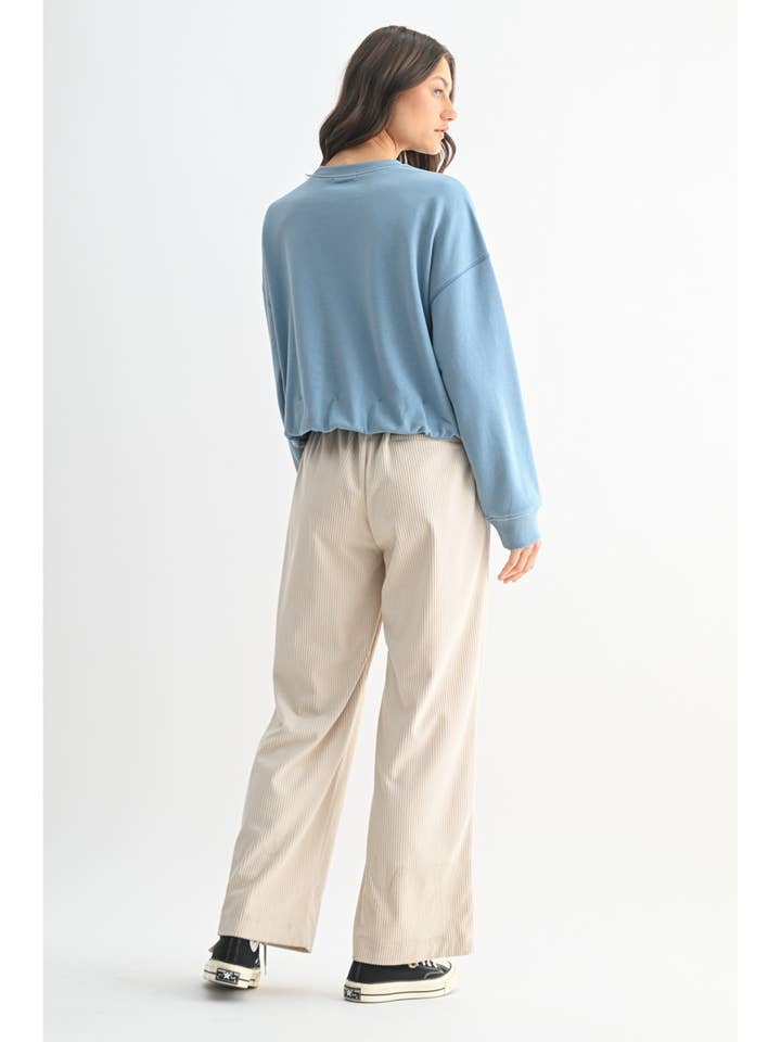 Wishlist Apparel - Wholesale Knit Top - Women's - BUBBLE HEM FRENCH TERRY TOP / WL25-114013