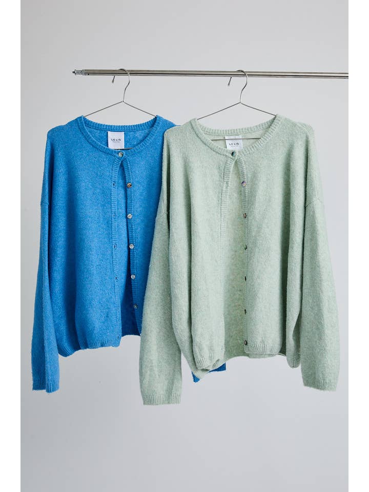 LE LIS - Wholesale Cardigan - Women's - LONG SLEEVE CREW NECK SWEATER CARDIGAN15