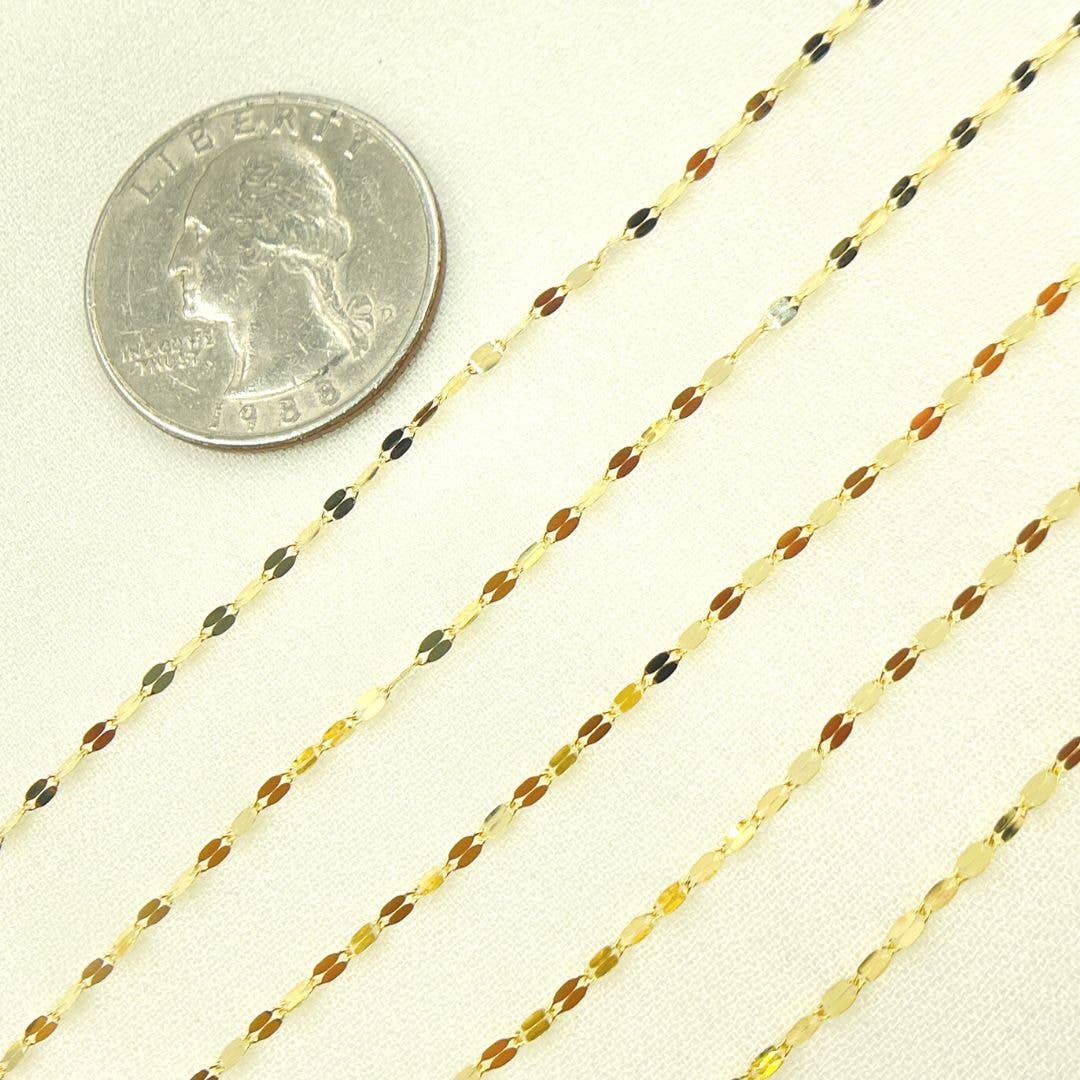 Tresor Jewelry Inc. - Wholesale Link & Chain Necklace - 025FV10byFt. 14K Solid Gold Flat Marina Link Unfinished Chain3