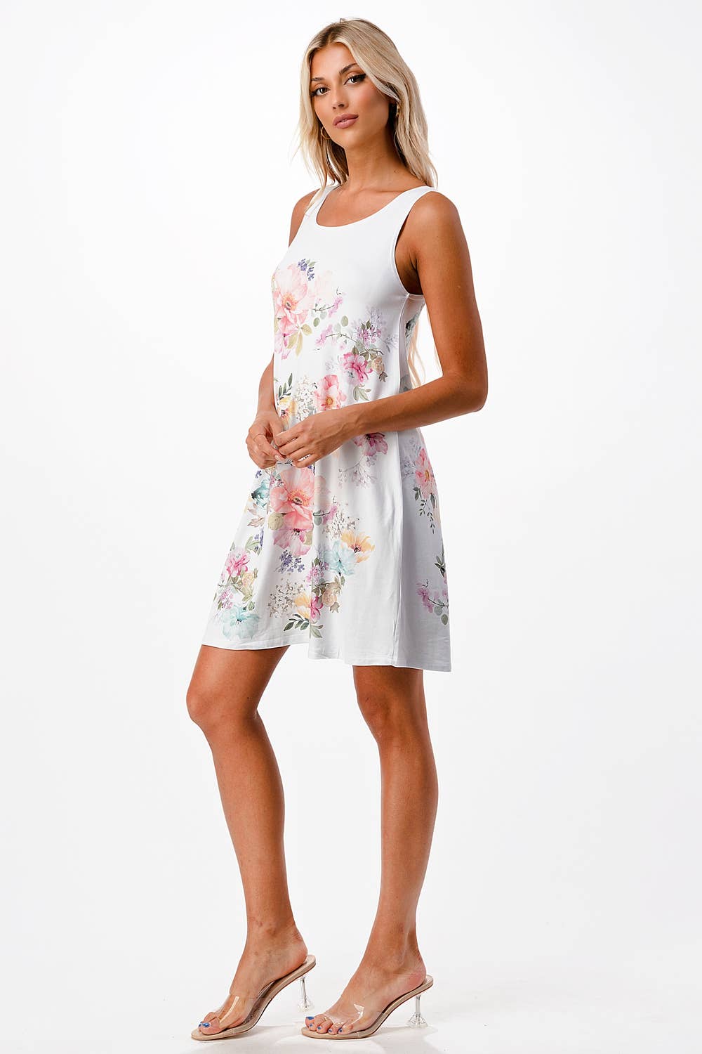 white Floral Trapeze Dress for wholesale on Faire3