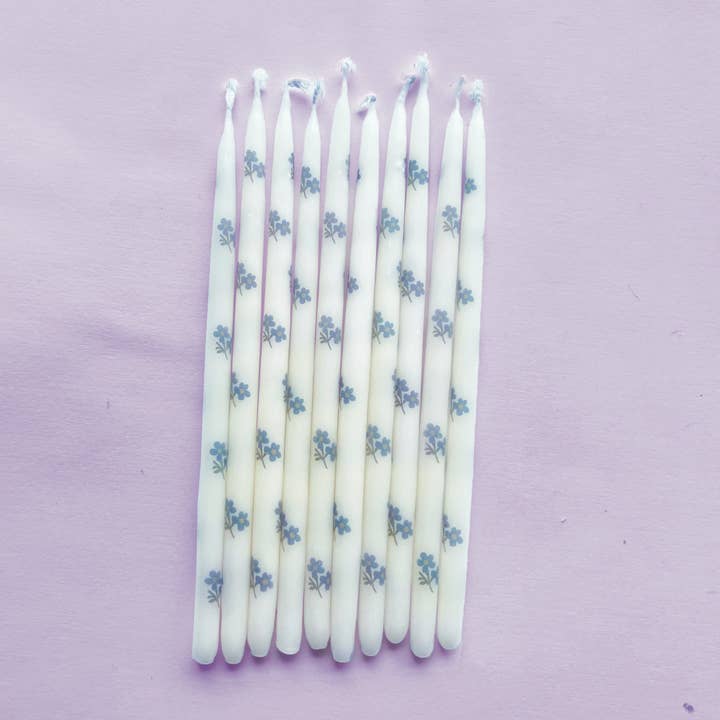 Bougies Myosotis (x10) pour la vente par Camp Hollow Porcelain Animal Treasures