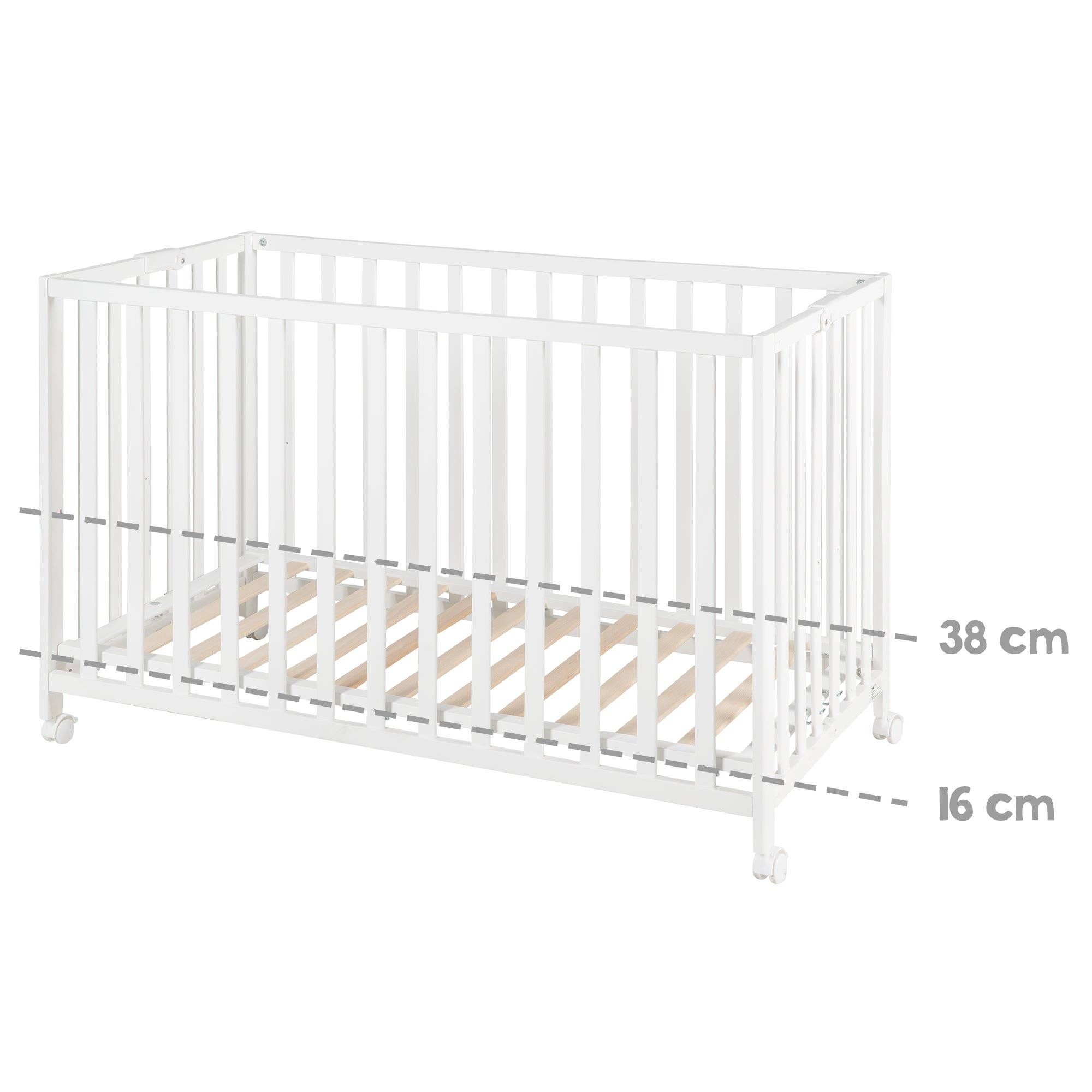 roba kids - Wholesale Bed - Kids & Baby - ROBA folding bed 'Fold Up', 60 x 120 cm, wood white7