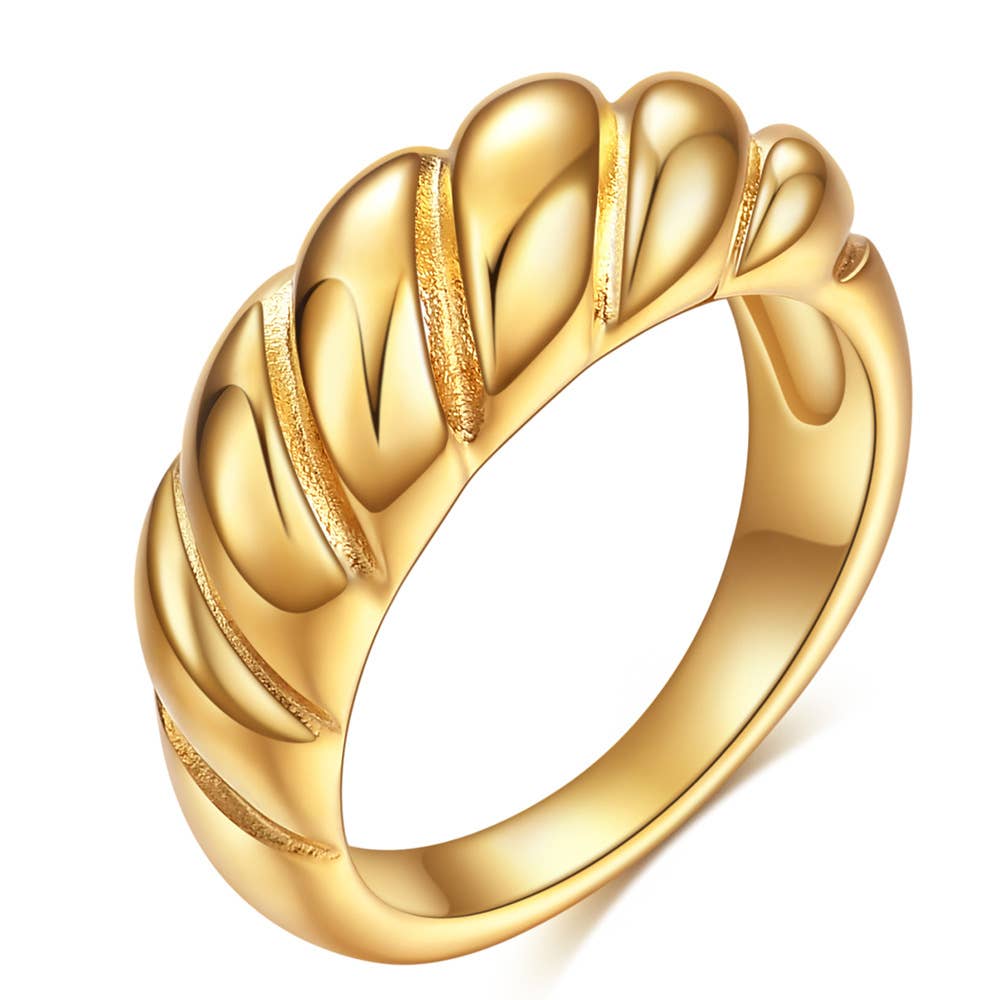 Melange Blanc - Wholesale Band/Stacked Ring - R008 croissant dome ring, dome ring, gold ring, silver ring0