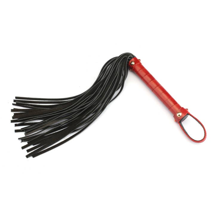 Luxury Red Leather Flogger with Red Rivets for wholesale by Liebe Seele