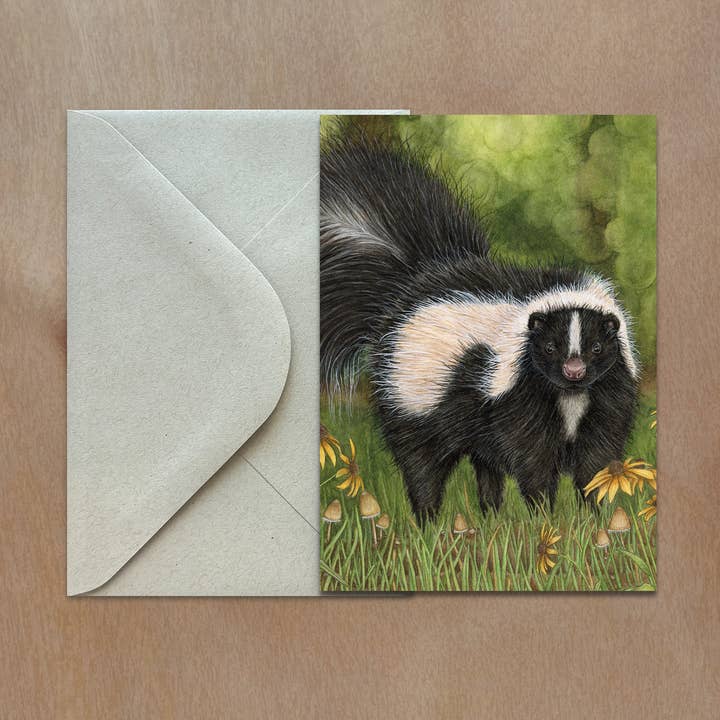 Skunk Greeting Card for wholesale by Rachael Bee Artwork