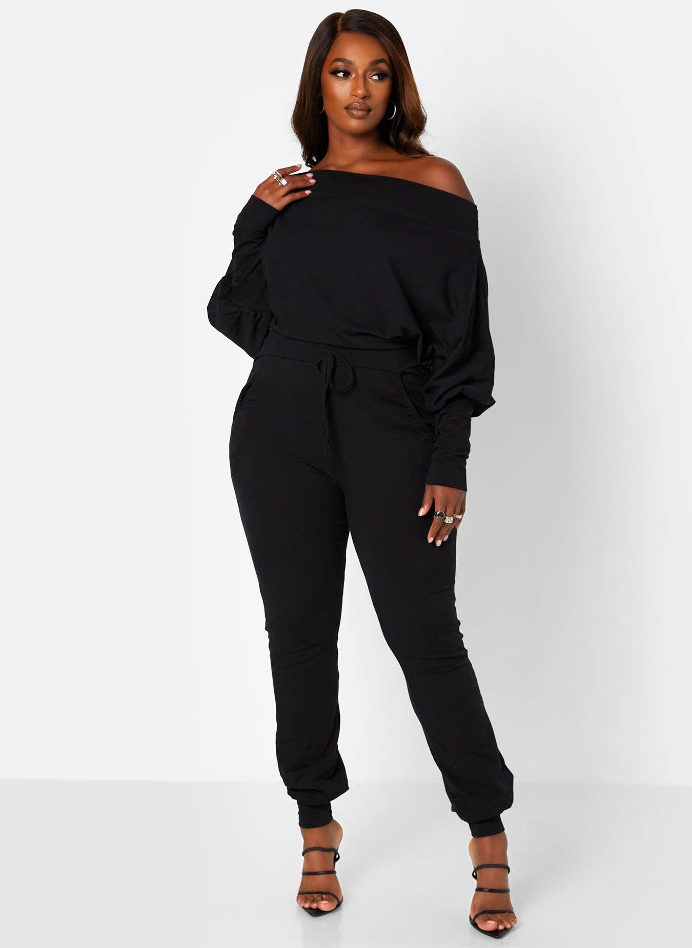 Let's Run Away Over The Shoulder Jumper With Pockets - Black for wholesale on Faire