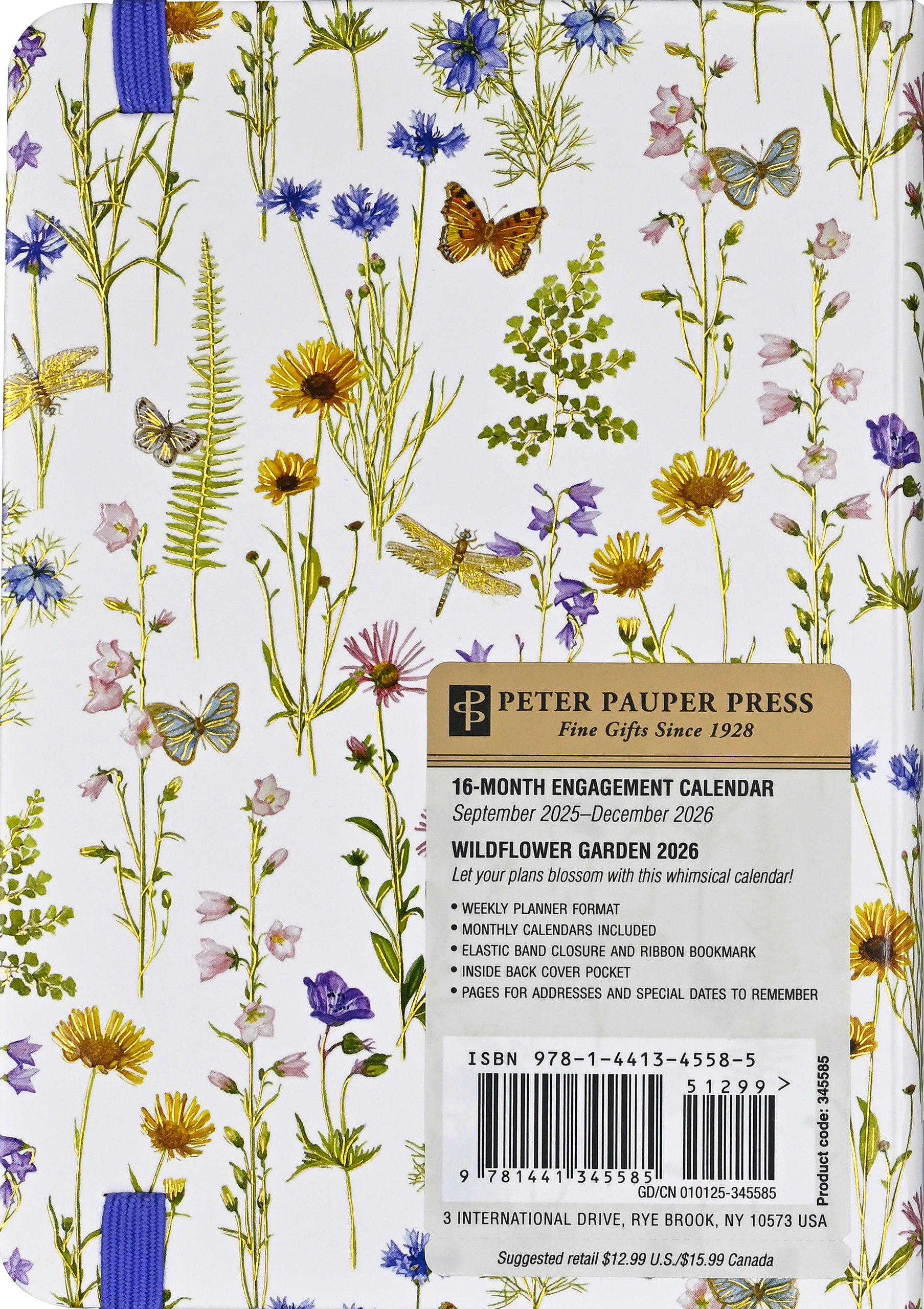 Peter Pauper Press - Vente Agendas - Agenda Hebdomadaire Jardin de Fleurs Sauvages 20265