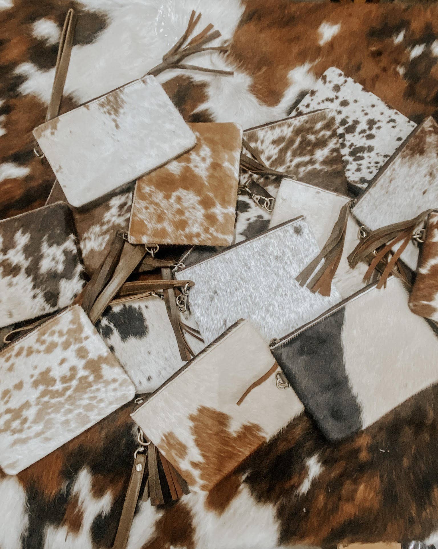 Texas Western Cowhide Bags and More - Wholesale Clutch Bag - Women's - Trendy Colette Cowhide Wristlet Clutch2