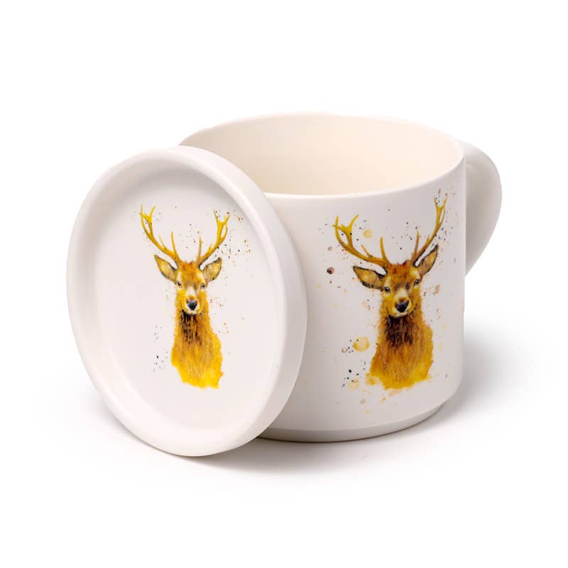 Puckator EU - Wholesale Coffee Mug - Jan Pashley Stag Porcelain Mug & Coaster Lid Set3