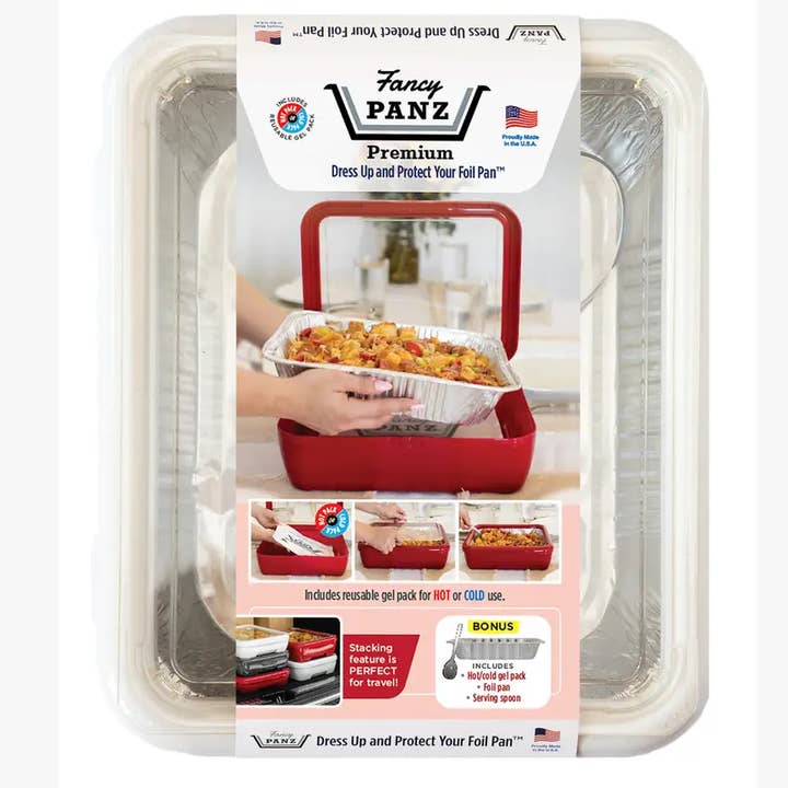 Fancy Panz - Wholesale Kitchen Tool/Gadget - Premium Set - Pan Frame w/ Lid & Hot or Cold Gel Pack -White