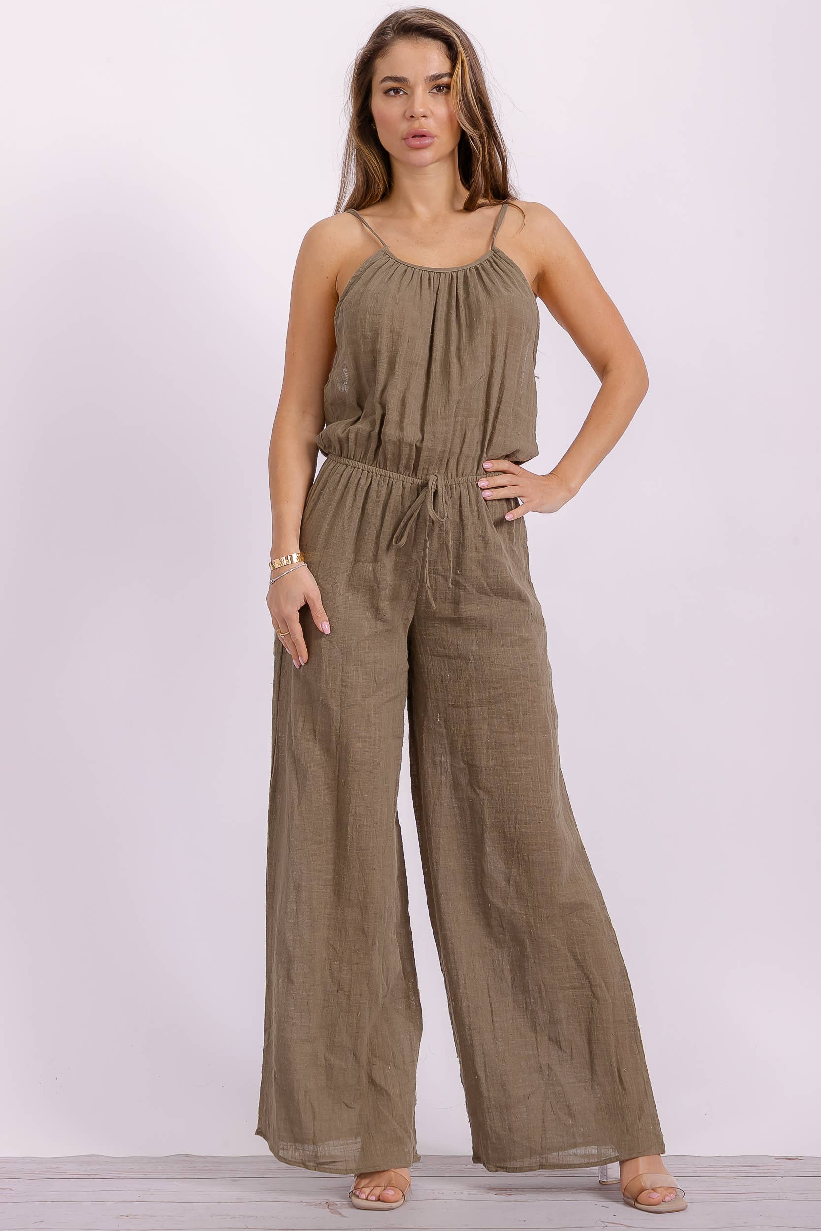 H&H Fashion Inc. - Wholesale Jumpsuit - Women's - P563 Wide Leg Linen Jumpsuit5