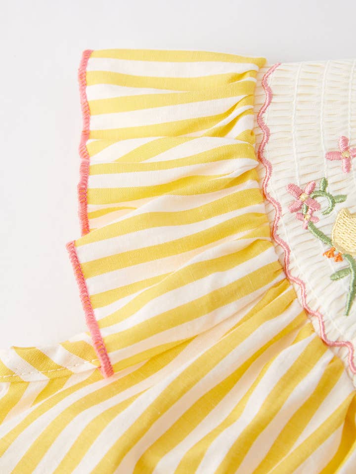 Rylee Faith Designs - Wholesale Dress - Kids - Spring/Summer Chick Floral Embroidery Smocking Girls Dress