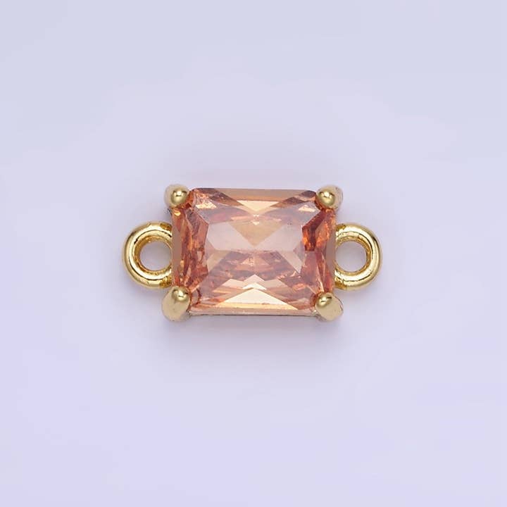 Aim Eternal - Venta al por mayor Abalorios/colgantes individuales - Conector de Baguette de CZ Relleno de Oro de 14K | G422 - G42911