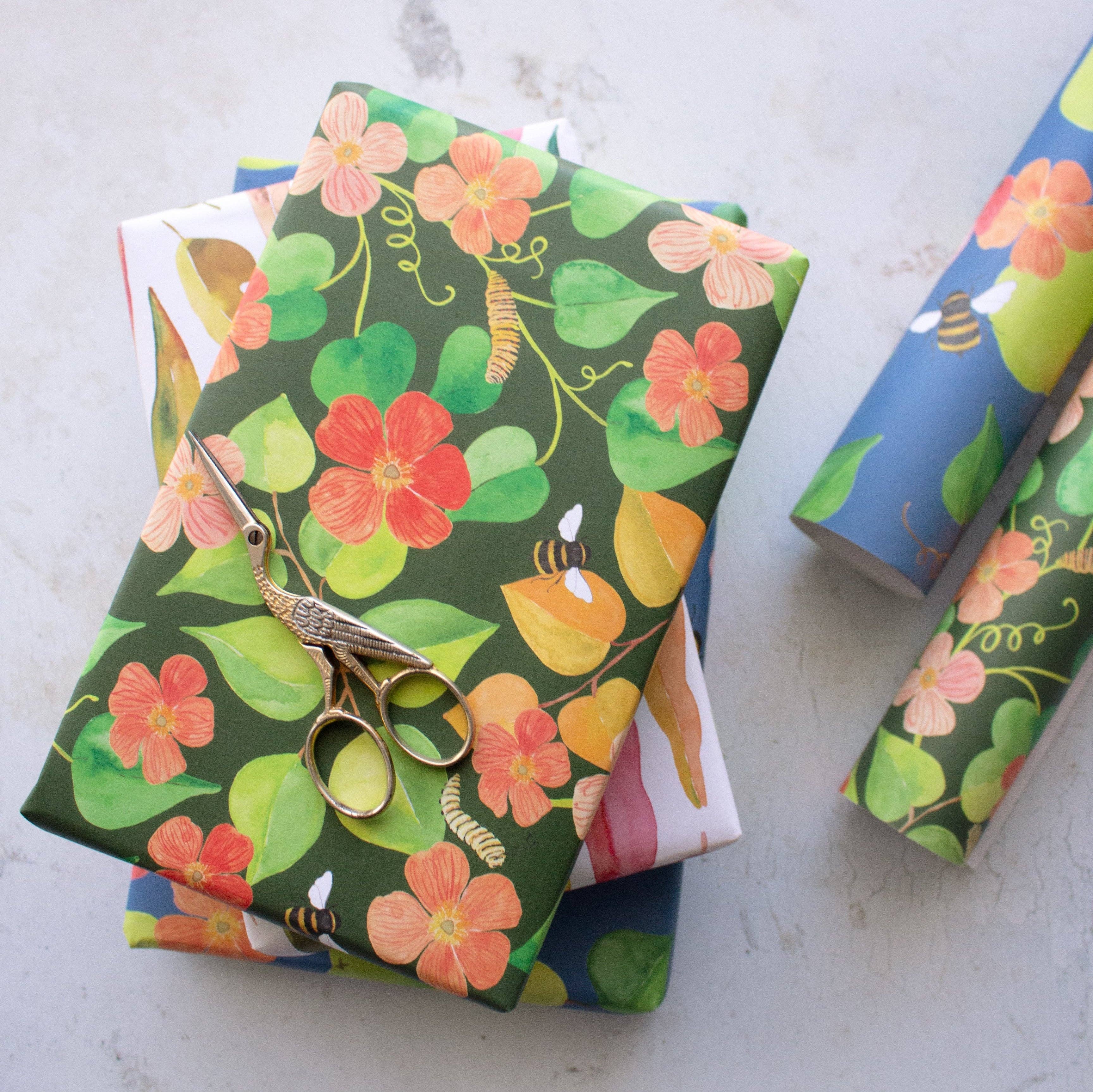 littlehoothoot - Wholesale Flat wrap - Poppy Garden Gift Wrap Sheet4