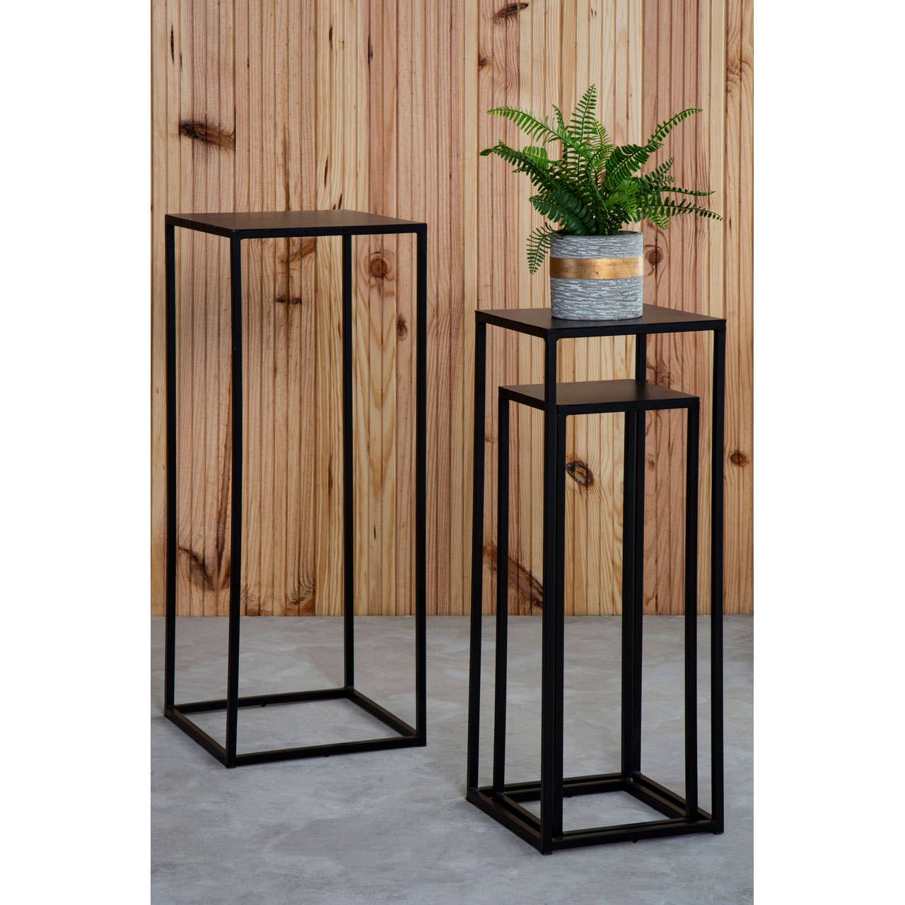 Fifty Five South – wholesale Side table – Mandoli Nest of 3 Black Marble Side Tables3