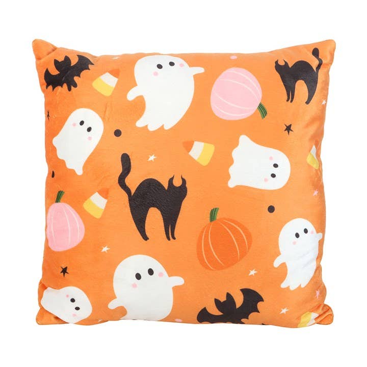 Something Different Wholesale - Wholesale Throw/Decorative Pillow - Square Sweet and Spooky Halloween Ghost Print Cushion1