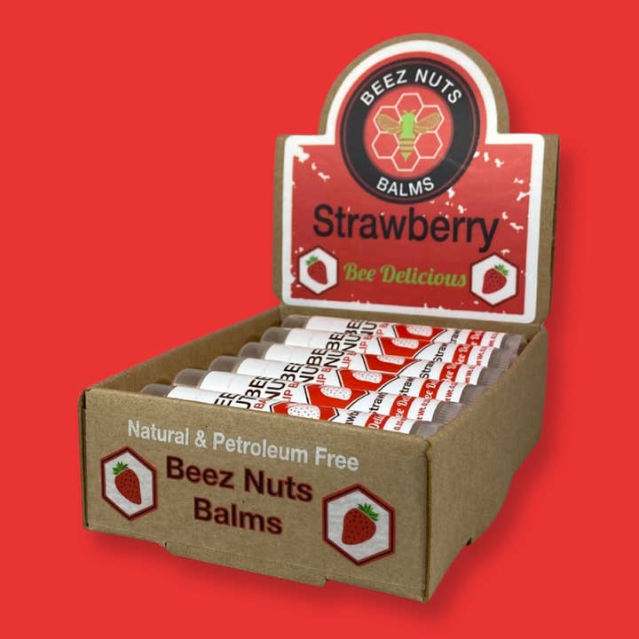 Beez Nuts Balms - Wholesale Lip balm set - Strawberry Lip Balms - 12 pack3