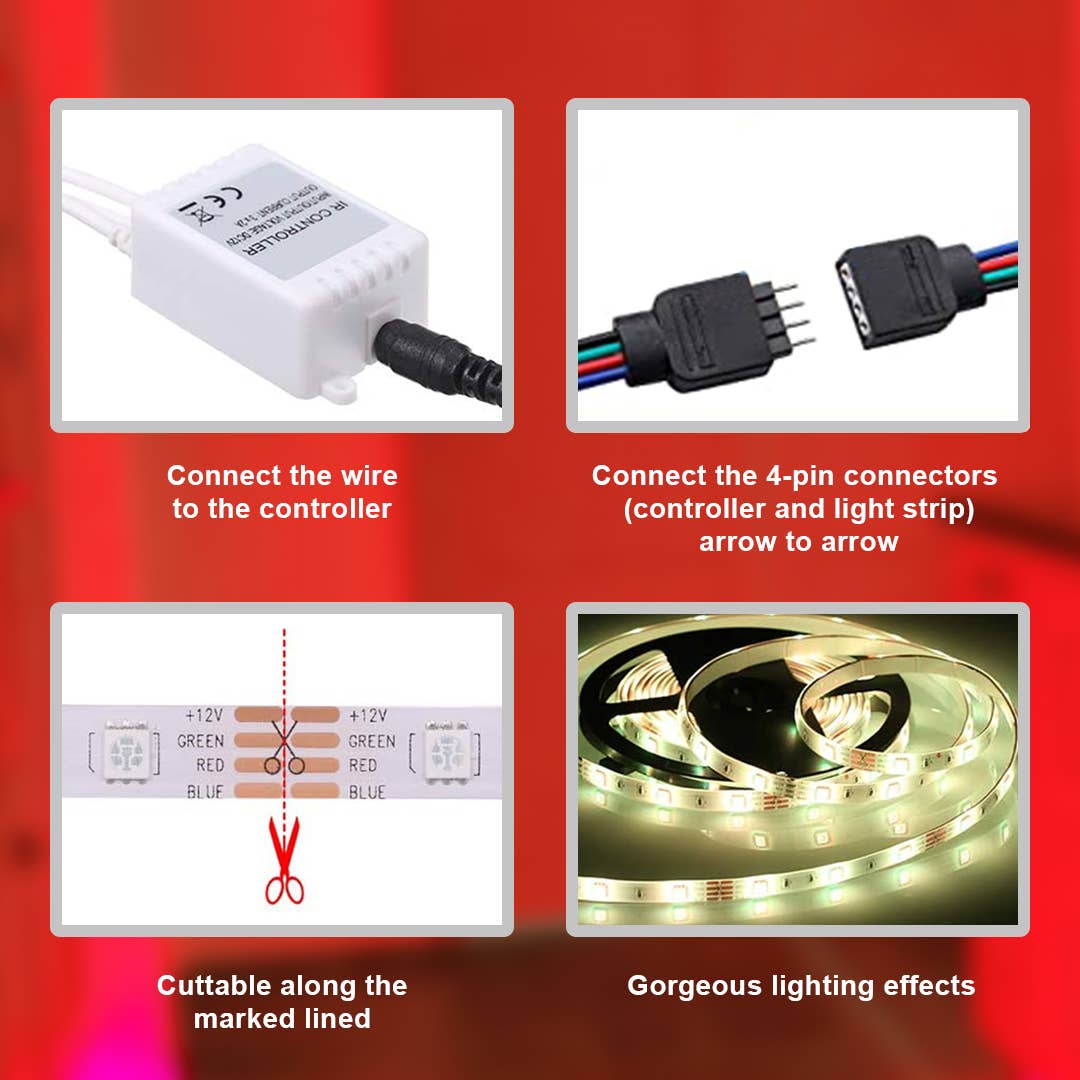 Mtistanbul LTD – wholesale Ljusslinga – 2 PCS LED-remsljus 2x5m, RGB-ljusremsa med fjärrkontroll1