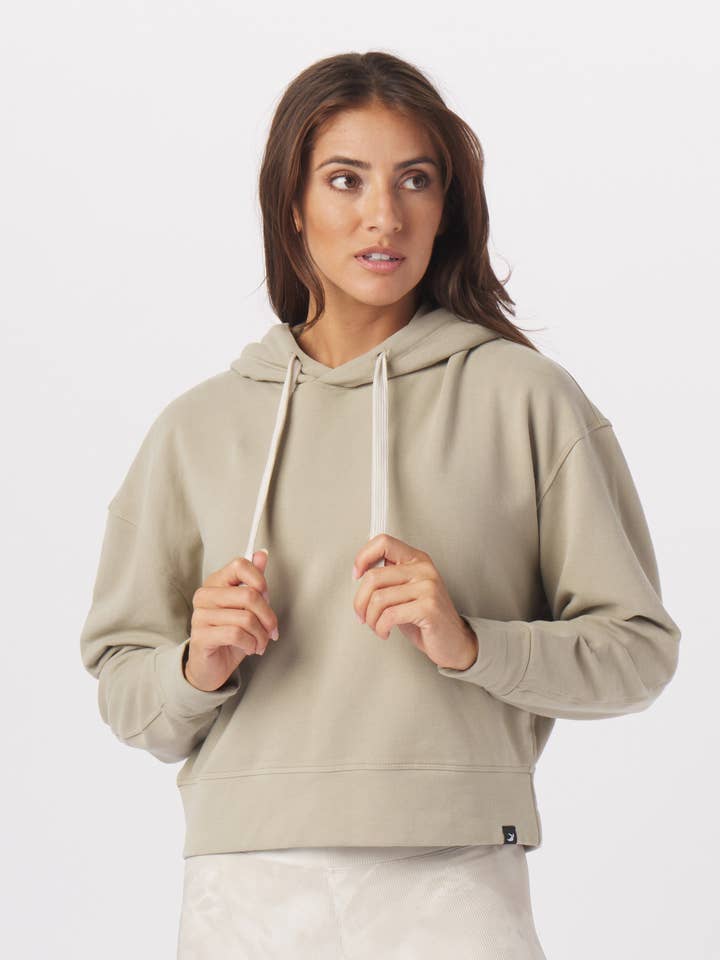 Sudadera con capucha corta vintage de gran tamaño: lino para venta al por mayor de Glyder