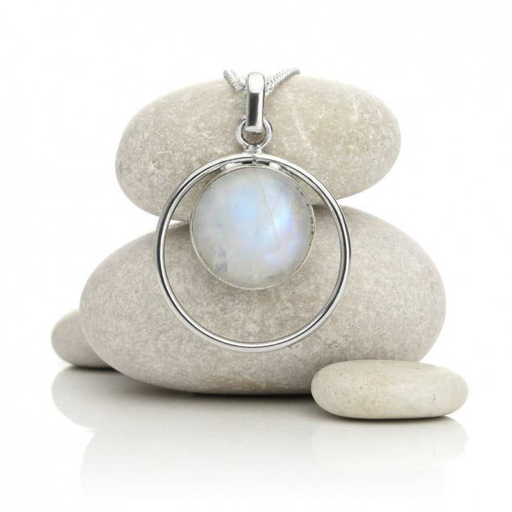 UniArt - Wholesale Pendant/Charm Necklace - Sterling Silver Selene Pendant with Natural Stone1