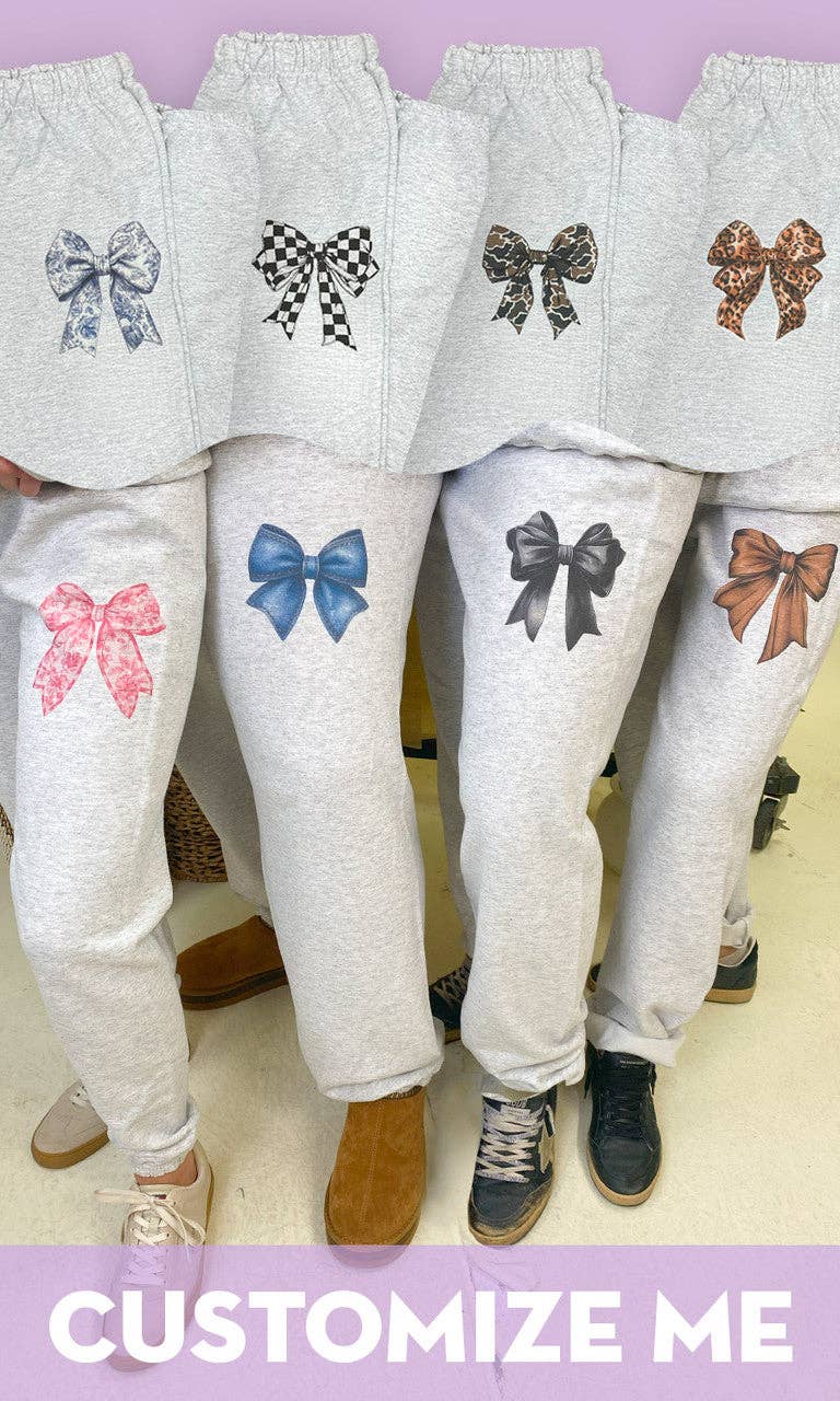 Sugar Stitch - Wholesale Lounge Sweatpants/Joggers - Women's - Big On Bows Graphic Sweatpants
