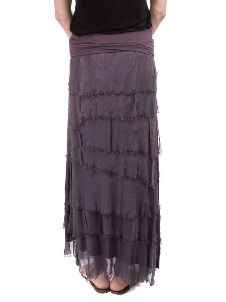 Gigi Moda - Vente Jupe – femme - Jupe volantée longue en soie5